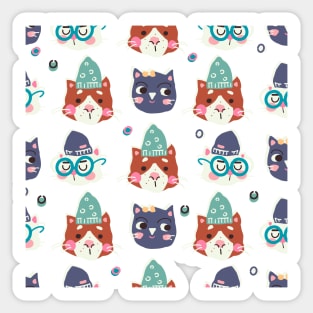 Cute cat pattern Sticker